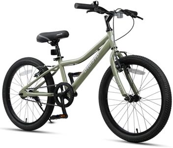 AVASTA Bilbo 20 Inch Kids Bike for Boys Girls 6 7 8 9 10 Years Old, Retro Style High Carbon Steel Bicycle with Adjustable Handlebars and Seat, Dual V-Brakes,Semi-Chain Guard, Kickstand, Army Green