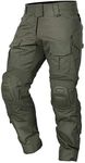 IDOGEAR G3 Combat Pants Multi-camo Men Pants with Knee Pads Airsoft Hunting Military Paintball Tactical Camo Trousers (Ranger Green, X-Large(36W x 33L))