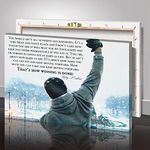 Rocky Balboa Motivational Movie Poster(3) HD Canvas Prints Wall Art Decor Boxing Inspirational Quotes Artwork Decor Painting Hang To Gym Office (Framed,8x12 in)