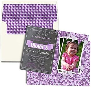 Purple Chalkboard Birthday Party Invitation