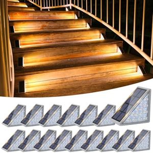 VOLISUN Solar Stair Lights 16 Pack, Solar Step Lights Outdoor Waterproof IP67, LED Outdoor Step Light