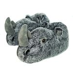 Onmygogo Fuzzy Winter Animal Indoor Slippers for Women and Men (8-10.5, Rhino, numeric_8)