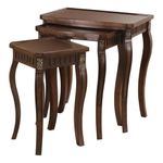 Coaster 901076 3 Piece Curved Leg Nesting Table Set, Brown