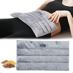 Romfox Microwavable Heating Pad for Pain Relief, Moist Heat for Menstrual Cramps, Muscles, Joints, Back, Neck and Shoulders, Heat Compress Pillow, for Both Hot and Cold Therapy (Grey - Unscented)