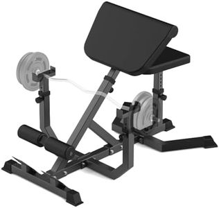 GarveeLife 2-In-1 Roman Chair & Preacher Curl Bench Multi-Function Heavy-Duty Hyperextension Bench for Home With Adjustable Height for Arms, Ab, Back, Glute & Leg Extension Exercise Equipment, Black