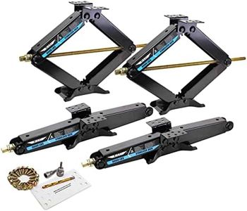 LIBRA Heavy Duty 9000lbs 24" RV Trailer Stabilizer Leveling Scissor Jacks w/Dual Power Drill Sockets & Full Installation Kit,Set 4