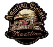 CometCloud® Unisex Iron on (50+ Variations Inside) Embroidered Biker Patch X-Large for Clothing (American Classic Tradition)