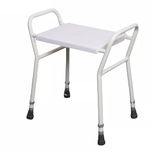 Millercare Adjustable Bath & Shower Stool - Strong & Sturdy Bathroom Seat Bench - Non Slip Feet & Hand Grip for Stability - Portable & Lightweight - Ideal for Pregnant, Elderly & Disabled Individuals