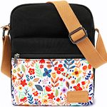 Leaper Small Canvas Crossbody Bag and Purse Set for Girls and Women (SD06-Black)