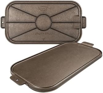 Wagner Cast Iron Griddle – 1950 Vintage Reissue in Wooden Box – Double Burner Griddle for Stovetop & Outdoor Cooking – Pre-Seasoned Cast Iron – Handcrafted in USA – Naturally Nonstick