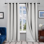 Deconovo Thermal Insulated Blackout Curtains Grommet Top Energy Saving Kitchen Drapes with Silver Coating for Bedroom 52W x 84L Inch Silver Grey 2 Panels