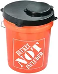 Skywin-5 Gallon Bucket Lid, Seal Lid with Easy Pour Spout for Bucket, Weather Resistant Rubber Lid, Multi Purpose Wood Pellet Storage 5 Gallon Bucket Lids Only (Bucket Not Included) (Black)