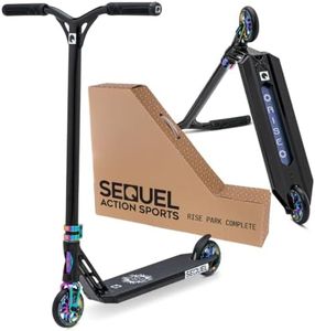 Sequel Rise Park Stunt Scooter – Complete Pro Trick Scooter with Aluminum Bar, 110mm Hollowcore Wheels, and IHC Compression (Black/Neo - Park)