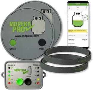Mopeka Pro Check Bundle - 2 Pro Check Sensors, 1 LED Display, 2 Tank Halos - Wireless Propane Gauge for your Dual RV Tanks - Monitor Propane Levels Inside your RV on the LED Display or App
