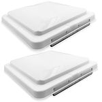 HTTMT- 2Pcs White 14" x 14" Replacement Impact-Resistant Motorhome RV Roof Vent Lid Cover Camper RV Trailer Ventline [P/N: ET-CAR-FIX018 X2-WHITE]