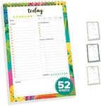 Decorably Daily Planner Pad with Schedule - Daily To Do List Notepad Tear Off, 52 Easy Tear-Off Sheets Daily Planner Sheets, 6.5x10in Things To Do Notepad, To Do List Pad, My Day Notepad, To Do Pad