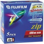 Fujifilm(R) Zip 100MB Disks, Mac Format, Pack Of 5