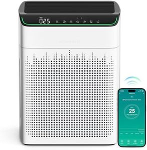 MERONTE Air Purifiers for Home Large Room Up to 1690 ft² with PM 2.5 Air Quality Monitor, Wi-Fi and Alexa compatible, Auto Mode Double-sided Air Inlet for Smoke and Odor, 1 Packung + 4 Modes