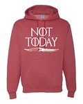 Wild Bobby Not Today Arya Dagger GoT Thrones Stark Fan Pop Culture Unisex Graphic Hoodie Sweatshirt, Vintage Heather Red, S