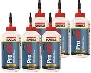 6x Soudal Wood Glue Pro 45P PU Glue Waterproof Polyurethane Glue D4 750 ml