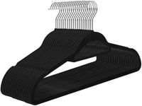 Velvet Coat Hangers, 20 Pack Premium Hangers for Clothes - Non-Slip Hangers with Tie Bar and 360° Swivel Hook, Heavy Duty Black Velvet Hangers Space-Saving for Clothes, Suit, Jacket, Camisole - Black