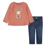 Levi's Kids Lvg notch tee and jean set Baby Girls TERRA COTTA 36 monthss