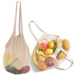 Uskerb 2Pcs String Bag, Reusable Mesh Produce Bags - Eco-Friendly Net Bag for Fruits & Vegetables, Lightweight, Washable Grocery Shopping Bags