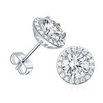 DwearBeauty White Gold Plated Cubic Zirconia Stud Earrings