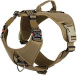 ICEFANG GN8 Quick Moving Tactical Dog Harness with Handle ,Reflective in Training Walking K9 Vest,No-Pull Front Clip ,5-Points Adjust,Hook and Loop Panel (M (Neck 16"-22"; Chest 25"-31"), Brown)