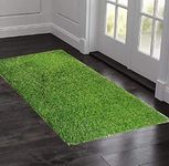 CHETANYA Loomtex Polypropylene Runner Loomtex High Density Artificial Grass for Balcony, Terrace, Lawn, Runner, Doormat (Green, 1.5x3 Feet)