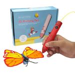 NFIL3D Pen for Kids & Adults|3D Pen Starter Kit – Includes 3Pcs Filament 5Meter Each,1Pcs Cable, 1Pcs Stand,1Pcs Stencils & 1Pcs Pen - for Kids & Gift Set for Birthday (Red)