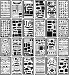 24PCS Bullet Journal Stencil, CiaraQ 4x7 Inch Plastic Planner Stencils Journal/Notebook/Diary/Scrapbook DIY Drawing Template Stencil (Journal Stenci)