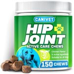 Dog Joint Care Supplements | 150 Chews | With Green Lipped Mussel, Glucosamine & Chondroitin, Hemp Oil, MSM, Hyaluronic Acid, Manganese and Vitamins for dog joint care. Aids stiff joints.