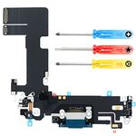 MMOBIEL Dock Connector Compatible With iPhone 13-6.1 inch - 2021 - Charging Port Flex Cable - Headphone Port/Microphone/Antenna Replacement - Incl. Screwdrivers - Blue