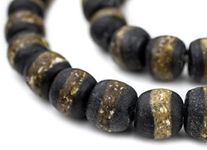 African Kente Beads - Full Strand of Krobo Glass Beads - The Bead Chest (Black)