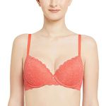 Wacoal Women's Plush Desire Push-Up Padded Wire 3/4th Cup Bra (Coral, 34DD)