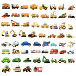 120pcs Kids Car and Truck Construction Stickers, Transportation Waterproof Vinyl Engineering Vehicles Heavy Equipment Decals for Water Bottles Laptop Suitcase Boys Girls DIY Crafts Party Gift Supplies