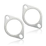 2PCS Car Exhaust Gasket,Standard 2.5" 2-Bolt Exhaust Flange Gasket Replaces OEM#120-06310-0002,Professional Exhaust Manifold Gasket Material Car Accessories (2.5 inch)