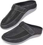 V.Step Orthopedic Slippers for Men Women, Orthotic Slip On Shoes with Arch Support, Mens Clogs Mules House Shoes for Plantar Fasciitis Outdoor Slippers Black W9/M8