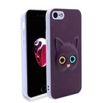 Pikkme Back Cover for Girls | Cute Cat Leather Finish | Soft TPU | Case for iPhone 6 / 6s (Purple)