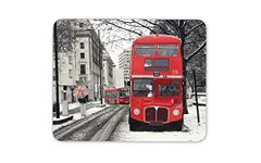 London Red Bus Great Britain Mouse Mat Pad - Tourist Winter Patriot #14648