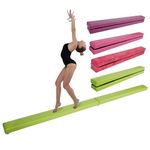 Erreyht Leather Balance Beam, Purple Gymnastics bar 2.1m/220 lbs Faux Suede, Folding Gymnastics Equipment for Birthday Gym Home Training Exercise Sports