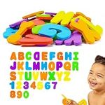 72 PCS Bath Letters and Numbers, Bath Letters, Foam Bath Letters, Sticks on Tiles & Porcelain, Creative Toddler Bath Toys, Removable Kids Bath Toys - Set of 72 (Floating Letters & Numbers)