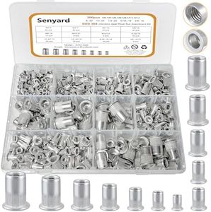 Metric & SAE Rivet Nuts Assortment kit, 300 Pcs Stainless Steel Rivet Nuts kit, M3 M4 M5 M6 M8 M10 M12#8-32#10-24 1/4"-20 5/16"-18 3/8"-16 Stainless Rivet nut rivnuts
