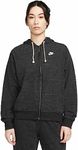 Nike Women's Sportswear Gym Vintage Full-Zip Hoodie, Black/White, Small