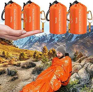 Timok Emergency Sleeping Bags 4PCS Thermal-Emergency-Blankets Ultralight Space Blankets Survival Waterproof Bivy Sack Multi-Purpose Survival Gear for Hiking, Camping, First Aid Kits