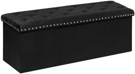 PINPLUS Black Storage Ottoman Bench