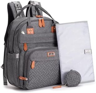 BabbleRoo Extra Large Diaper Bag Backpack, Expandable Baby Bag with Up to 50% More Capacity - Travel Essentials Baby Bag Tote with Changing Pad, Stroller Straps & Pacifier Case - Unisex, Dark Gray