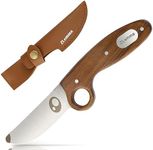 ZLemma Kids Knife Boy Scout Knife with Sheath & Educational Ring, Full-Tang Fixed Blade for Outdoor, Kids Carving Knife with Rounded Tip High Carbon Stainless Steel Blade & Rosewood Handle for Boy Gifts