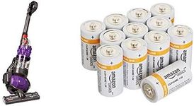 CASDON Replica Dyson Ball Vacuum Toy & Amazon Basics C Cell Alkaline Batteries [Pack of 12]